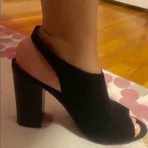 Open Heel Peep Toe Shoes